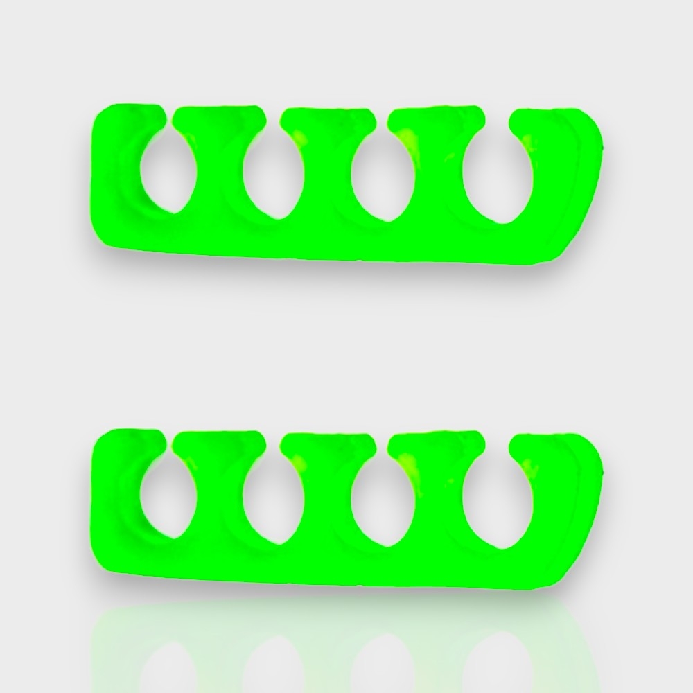 Διαχωριστικά Δακτύλων Πεντικιούρ Σιλικόνης (ζεύγος) Πράσινο Χρώμα